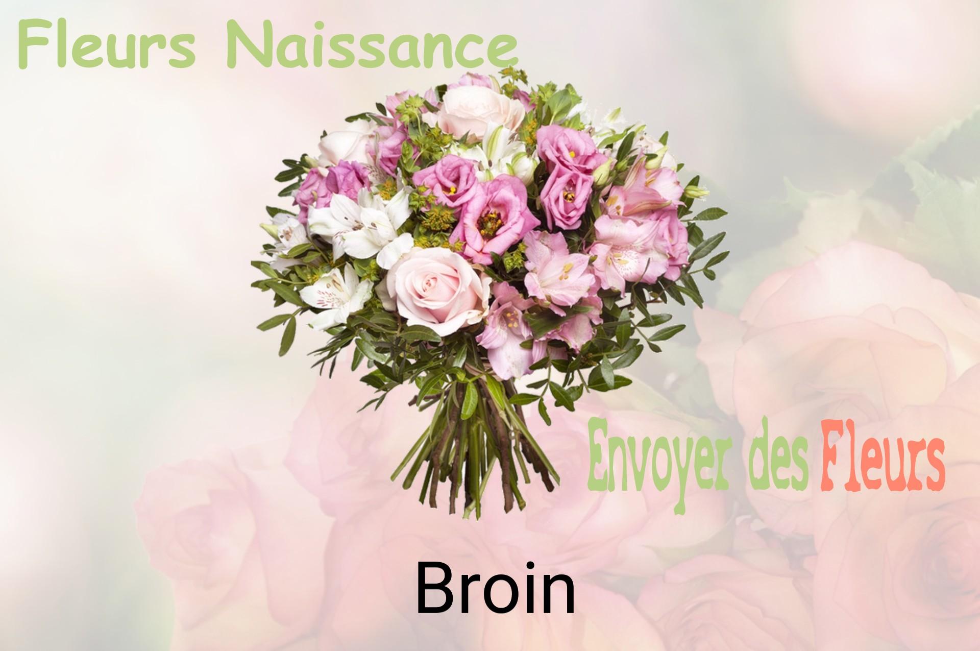 Bouquet de fleurs de naissance livré à Broin