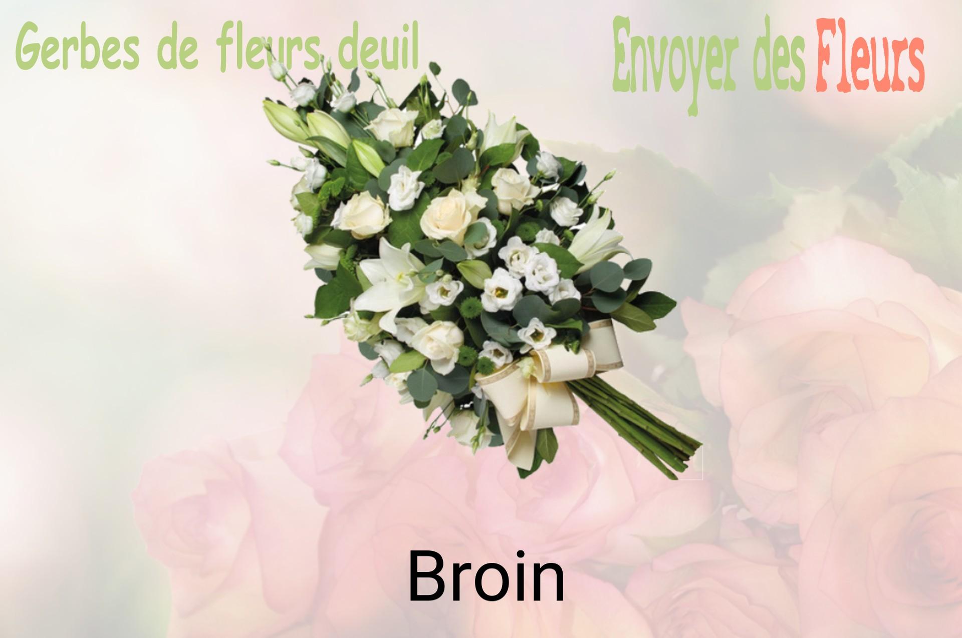 Gerbe de fleurs de deuil livrée à Broin